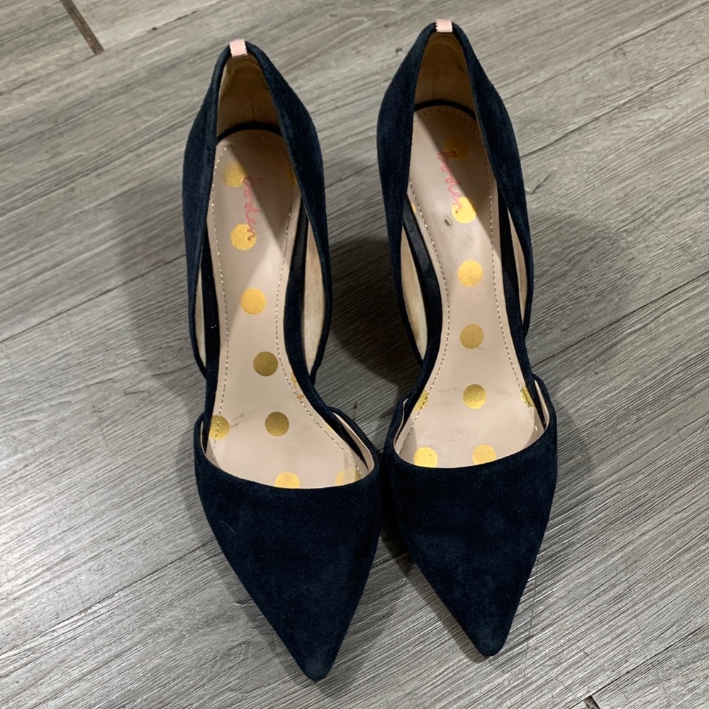 Boden Navy Blue Suede Pointed Toe D’Orsay Pumps    size 8.5